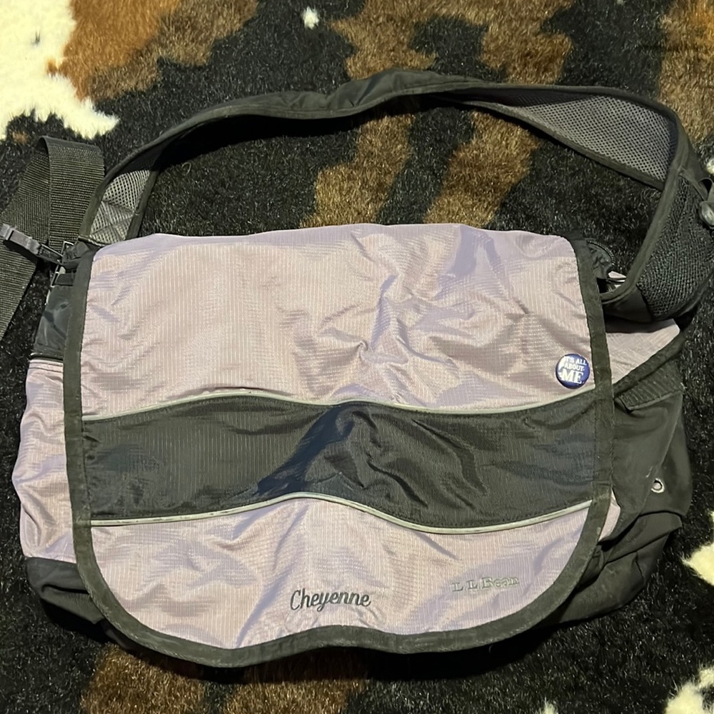 L.L Bean purple long strap messenger bag